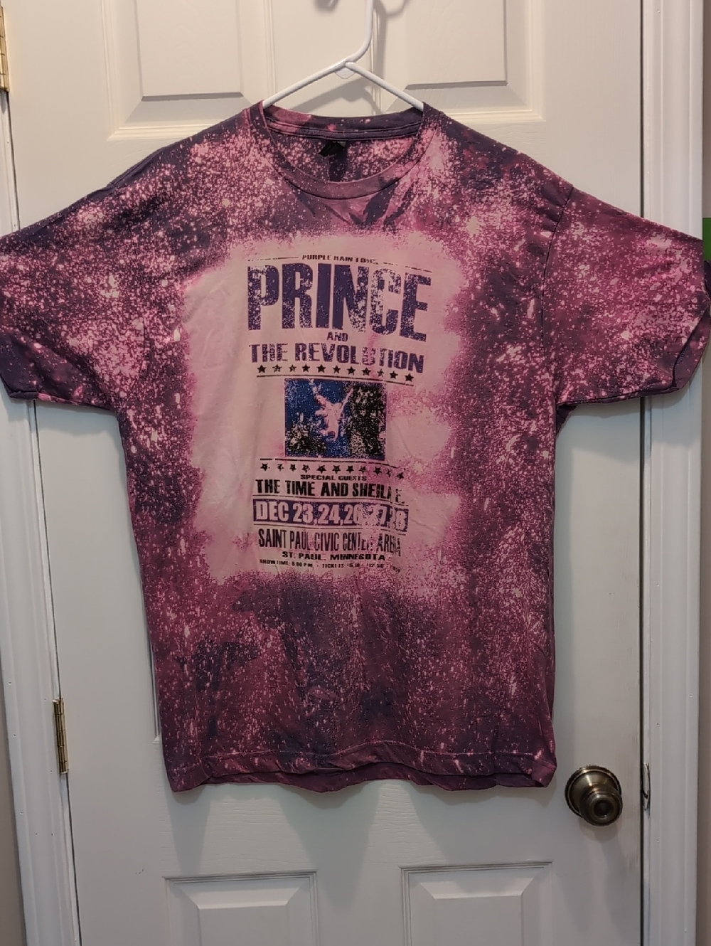Tultex Purple Bleached Prince Graphic Tee